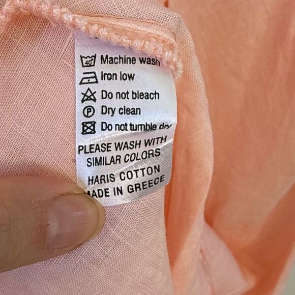 Haris Cotton V Neck Maxi Linen Dress in Warm Pink S NWOT - Picture 8 of 11